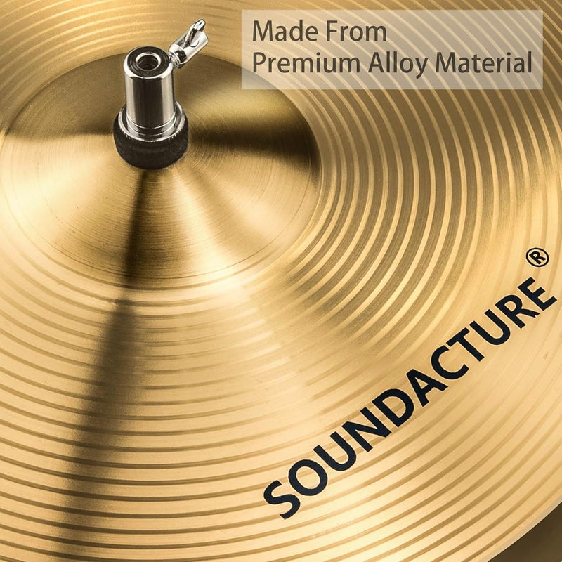 SOUNDACTURE 14" Hi Hat Cymbals Pair(14"Hi-Hats) – Drum Cymbals for Drum Set – Bright Sound, Crisp, Smooth, and Durable Hi-Hat Cymbals for Drummers - Image 4